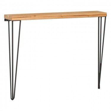 Κονσόλα Tetty καρυδί-μαύρο 90x14x75εκ Υλικό: WOOD - METAL 120-000306