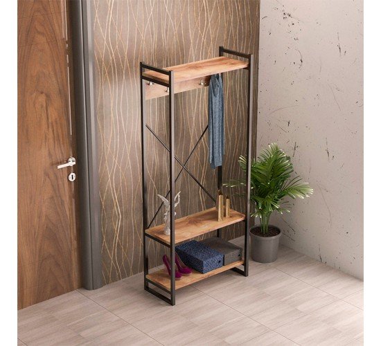Έπιπλο εισόδου Baker καρυδί-μαύρο 90x34x180εκ Υλικό: CHIPBOARD WITH MELAMINE COATING - METAL 120-000335 Έπιπλο εισόδου Baker καρυδί-μαύρο 90x34x180εκ Υλικό: CHIPBOARD WITH MELAMINE COATING - METAL 120-000335
