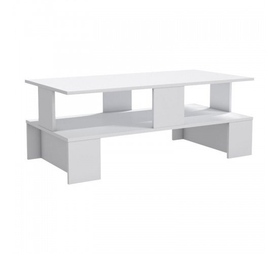 Τραπέζι σαλονιού Olly λευκό 120x60x47εκ Υλικό: CHIPBOARD WITH MELAMINE 120-000372