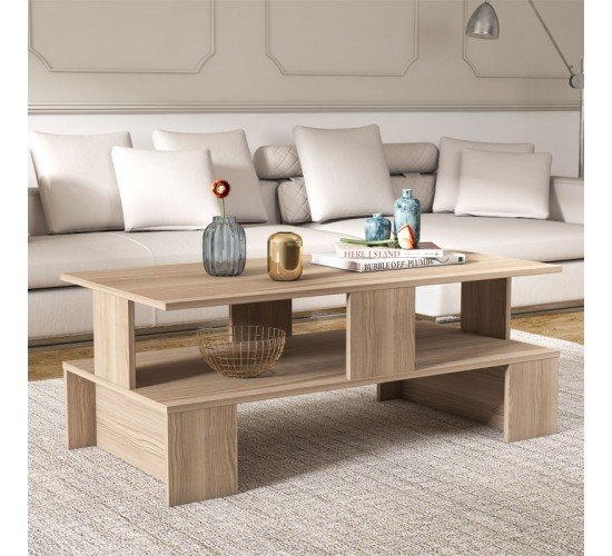 Τραπέζι σαλονιού Olly φυσικό 120x60x47εκ Υλικό: CHIPBOARD WITH MELAMINE 120-000374