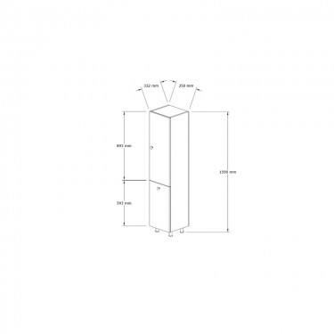 Ντουλάπα-στήλη μπάνιου Gingo μελαμίνης λευκό 33x35x159εκ Υλικό: CLIPBOARD WITH MELAMINE 18mm 120-000383
