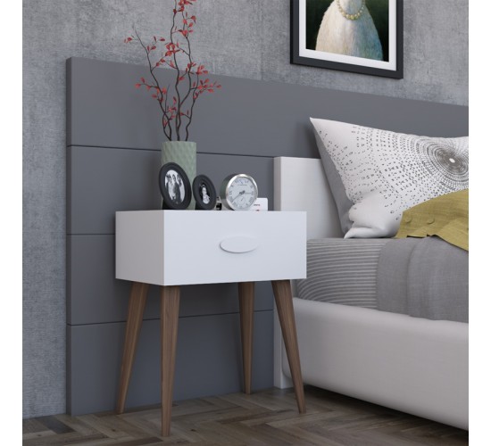 Κομοδίνο Laber με ένα συρτάρι λευκό μελαμίνης 45x30x57.5εκ Υλικό: CHIPBOARD 120-000398 Κομοδίνο Laber με ένα συρτάρι λευκό μελαμίνης 45x30x57.5εκ Υλικό: CHIPBOARD 120-000398
