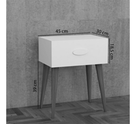 Κομοδίνο Laber με ένα συρτάρι λευκό μελαμίνης 45x30x57.5εκ Υλικό: CHIPBOARD 120-000398 Κομοδίνο Laber με ένα συρτάρι λευκό μελαμίνης 45x30x57.5εκ Υλικό: CHIPBOARD 120-000398