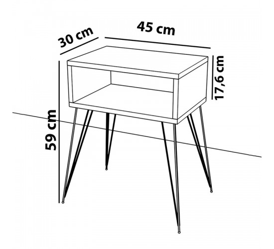 Κομοδίνο Naida μαύρο μαρμάρου μελαμίνης 45x30x59εκ Υλικό: CHIPBOARD 120-000402 Κομοδίνο Naida μαύρο μαρμάρου μελαμίνης 45x30x59εκ Υλικό: CHIPBOARD 120-000402