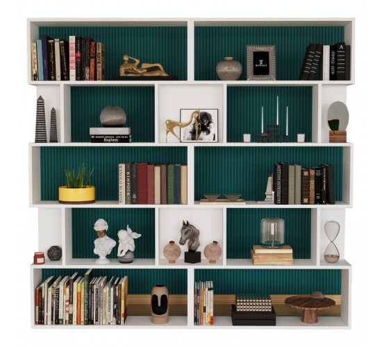Βιβλιοθήκη Booky 12 ραφιών λευκό μελαμίνης 180x20x175εκ Υλικό: CHIPBOARD 120-000404 Βιβλιοθήκη Booky 12 ραφιών λευκό μελαμίνης 180x20x175εκ Υλικό: CHIPBOARD 120-000404