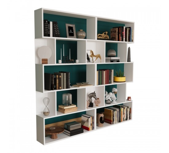 Βιβλιοθήκη Booky 12 ραφιών λευκό μελαμίνης 180x20x175εκ Υλικό: CHIPBOARD 120-000404 Βιβλιοθήκη Booky 12 ραφιών λευκό μελαμίνης 180x20x175εκ Υλικό: CHIPBOARD 120-000404