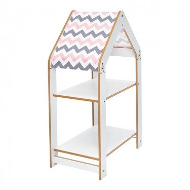 Ραφιέρα τ. Montessori Zoilen λευκό-ροζ mdf 50x30x80εκ Υλικό: MDF 120-000427