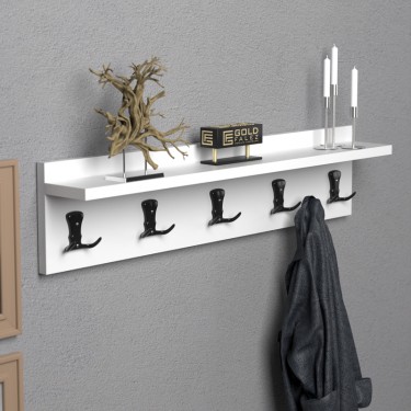 Κρεμάστρα Mec μελαμίνη σε λευκή απόχρωση 80x9.5x18εκ Υλικό: CLIPBOARD WITH MELAMINE 120-000471