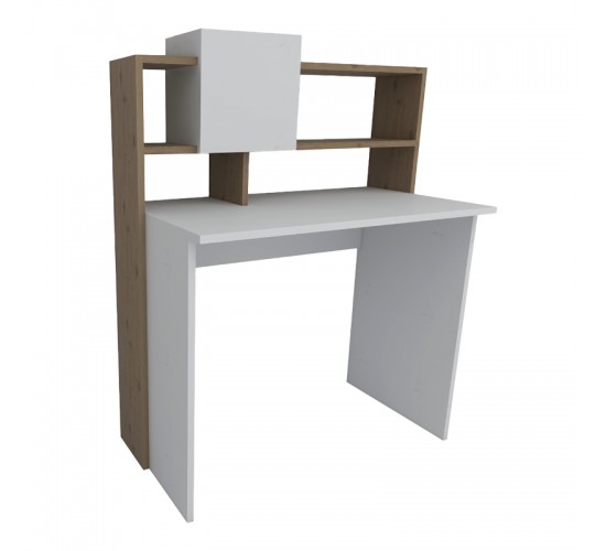 Γραφείο εργασίας Koogi σε oak-λευκή απόχρωση 94x60x118εκ Υλικό: CLIPBOARD WITH MELAMINE 120-000481 Γραφείο εργασίας Koogi σε oak-λευκή απόχρωση 94x60x118εκ Υλικό: CLIPBOARD WITH MELAMINE 120-000481
