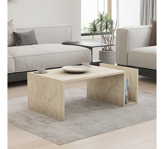 Τραπέζι σαλονιού Poko σε όψη τραβερτίνας 86.8x50x32,4εκ Υλικό: CHIPBOARD MELAMINE COATED 18mm 120-000506 Τραπέζι σαλονιού Poko σε όψη τραβερτίνας 86.8x50x32,4εκ Υλικό: CHIPBOARD MELAMINE COATED 18mm 120-000506