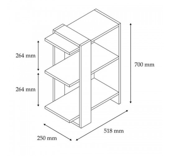 Βιβλιοθήκη Maverick σε sonoma-ανθρακί απόχρωση 51,8x25x70εκ Υλικό: MELAMINE COATED PARTICLE BOARD 18mm. 120-000517 Βιβλιοθήκη Maverick σε sonoma-ανθρακί απόχρωση 51,8x25x70εκ Υλικό: MELAMINE COATED PARTICLE BOARD 18mm. 120-000517
