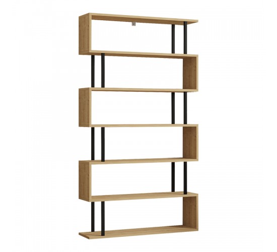 Βιβλιοθήκη Ziza σε oak απόχρωση 90x22x162.6εκ Υλικό: MELAMINE COATED PARTICLE BOARD 18mm. 120-000518 Βιβλιοθήκη Ziza σε oak απόχρωση 90x22x162.6εκ Υλικό: MELAMINE COATED PARTICLE BOARD 18mm. 120-000518