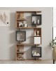 Βιβλιοθήκη Cubix σε sonoma-ανθρακί απόχρωση 90x24,6x171,90εκ Υλικό: MELAMINE COATED PARTICLE BOARD 18mm. 120-000519 Βιβλιοθήκη Cubix σε sonoma-ανθρακί απόχρωση 90x24,6x171,90εκ Υλικό: MELAMINE COATED PARTICLE BOARD 18mm. 120-000519