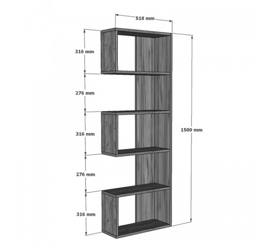 Βιβλιοθήκη Cascade σε σκούρο καρυδί απόχρωση 51.8x22x150εκ Υλικό: MELAMINE COATED PARTICLE BOARD 18mm. 120-000521 Βιβλιοθήκη Cascade σε σκούρο καρυδί απόχρωση 51.8x22x150εκ Υλικό: MELAMINE COATED PARTICLE BOARD 18mm. 120-000521