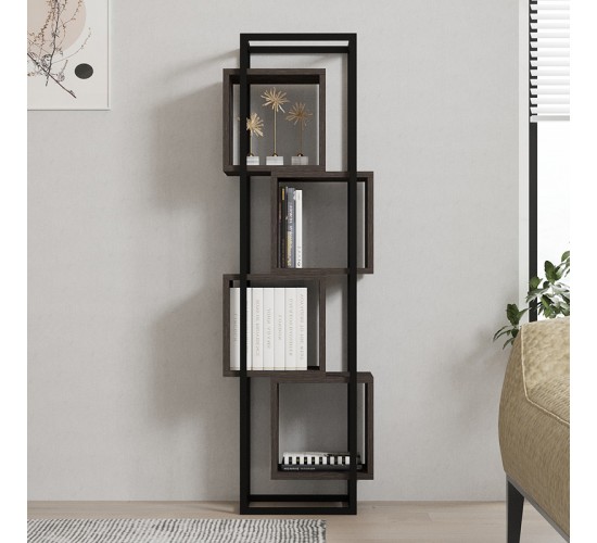 Βιβλιοθήκη Gridur σε σκούρο καρυδί απόχρωση 44x29x140εκ Υλικό: MELAMINE COATED PARTICLE BOARD 18mm. 120-000523 Βιβλιοθήκη Gridur σε σκούρο καρυδί απόχρωση 44x29x140εκ Υλικό: MELAMINE COATED PARTICLE BOARD 18mm. 120-000523