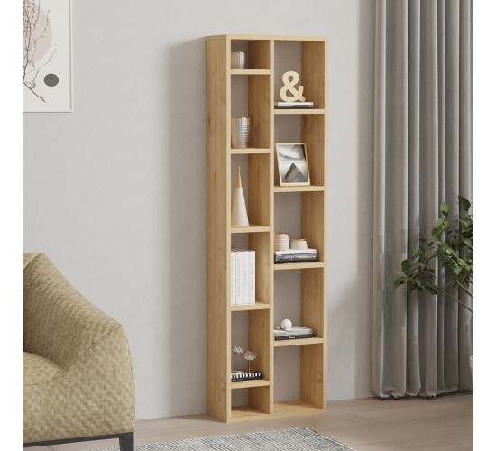 Βιβλιοθήκη Minicu σε oak απόχρωση 44,4x19,6x150εκ Υλικό: MELAMINE COATED PARTICLE BOARD 18mm. 120-000527 Βιβλιοθήκη Minicu σε oak απόχρωση 44,4x19,6x150εκ Υλικό: MELAMINE COATED PARTICLE BOARD 18mm. 120-000527