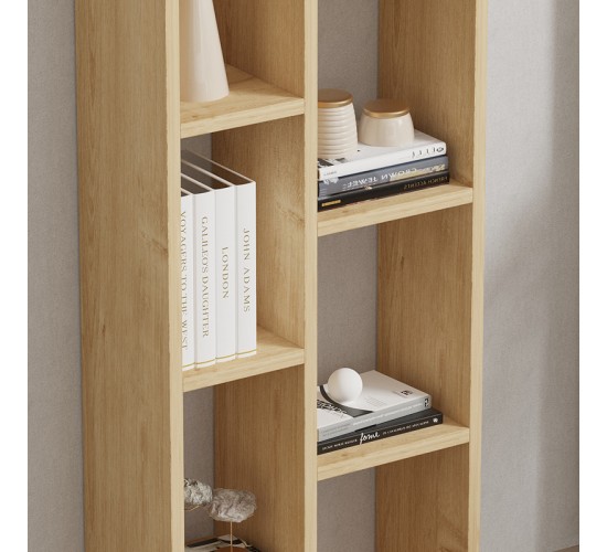 Βιβλιοθήκη Minicu σε oak απόχρωση 44,4x19,6x150εκ Υλικό: MELAMINE COATED PARTICLE BOARD 18mm. 120-000527 Βιβλιοθήκη Minicu σε oak απόχρωση 44,4x19,6x150εκ Υλικό: MELAMINE COATED PARTICLE BOARD 18mm. 120-000527