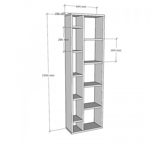 Βιβλιοθήκη Minicu σε oak απόχρωση 44,4x19,6x150εκ Υλικό: MELAMINE COATED PARTICLE BOARD 18mm. 120-000527 Βιβλιοθήκη Minicu σε oak απόχρωση 44,4x19,6x150εκ Υλικό: MELAMINE COATED PARTICLE BOARD 18mm. 120-000527