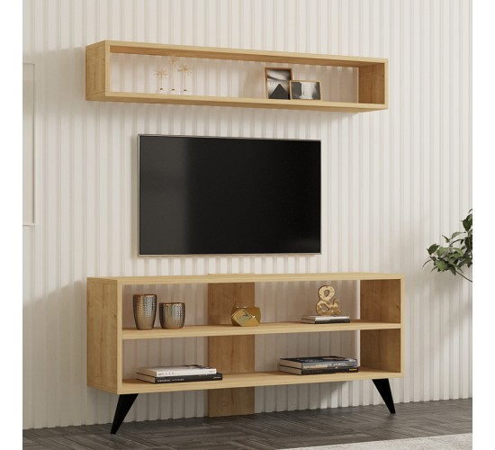 Σύνθετο σαλονιού Prestige σε oak απόχρωση 120x29,6x50εκ Υλικό: MELAMINE COATED PARTICLE BOARD 18mm. 120-000536 Σύνθετο σαλονιού Prestige σε oak απόχρωση 120x29,6x50εκ Υλικό: MELAMINE COATED PARTICLE BOARD 18mm. 120-000536