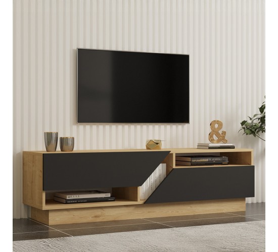 Έπιπλο τηλεόρασης Cogo σε oak- ανθρακί απόχρωση 160x40x45εκ Υλικό: MELAMINE COATED PARTICLE BOARD 18mm. 120-000544 Έπιπλο τηλεόρασης Cogo σε oak- ανθρακί απόχρωση 160x40x45εκ Υλικό: MELAMINE COATED PARTICLE BOARD 18mm. 120-000544