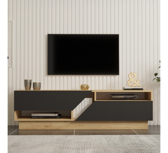 Έπιπλο τηλεόρασης Cogo σε oak- ανθρακί απόχρωση 160x40x45εκ Υλικό: MELAMINE COATED PARTICLE BOARD 18mm. 120-000544 Έπιπλο τηλεόρασης Cogo σε oak- ανθρακί απόχρωση 160x40x45εκ Υλικό: MELAMINE COATED PARTICLE BOARD 18mm. 120-000544