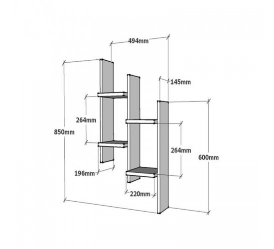 Ραφιέρα τοίχου Tabal σε oak απόχρωση 49.4x14.5x85εκ Υλικό: MELAMINE COATED PARTICLE BOARD 18mm. 120-000554 Ραφιέρα τοίχου Tabal σε oak απόχρωση 49.4x14.5x85εκ Υλικό: MELAMINE COATED PARTICLE BOARD 18mm. 120-000554