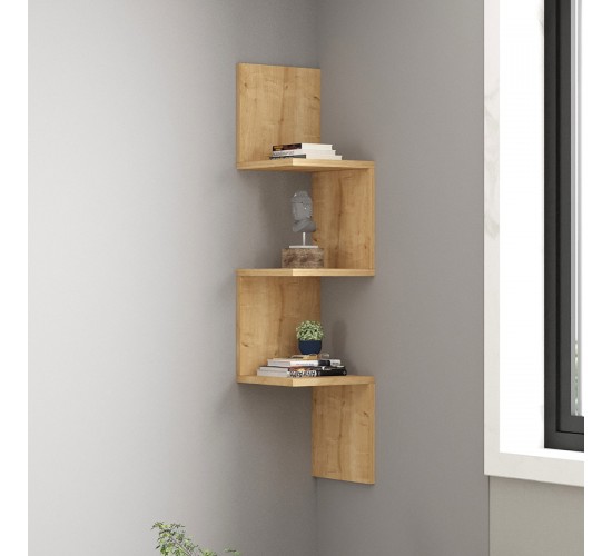 Ραφιέρα γωνιακή τοίχου Insta σε oakί απόχρωση 25x25x105,5εκ Υλικό: CLIPBOARD WITH MELAMINE 120-000561 Ραφιέρα γωνιακή τοίχου Insta σε oakί απόχρωση 25x25x105,5εκ Υλικό: CLIPBOARD WITH MELAMINE 120-000561