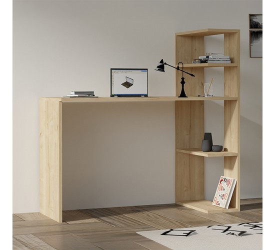 Γραφείο με βιβλιοθήκη Mergo σε oak απόχρωση 121x51x75εκ Υλικό: MELAMINE COATED PARTICLE BOARD 18mm. 120-000572 Γραφείο με βιβλιοθήκη Mergo σε oak απόχρωση 121x51x75εκ Υλικό: MELAMINE COATED PARTICLE BOARD 18mm. 120-000572