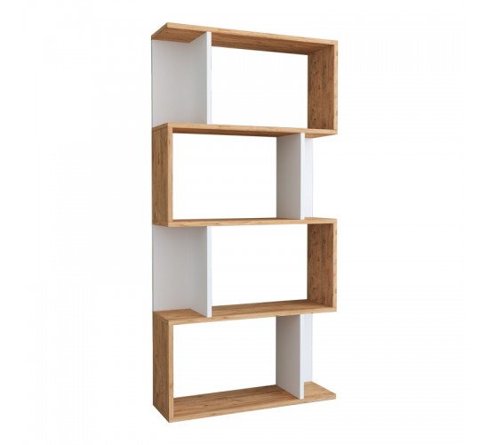 Βιβλιοθήκη Kadu σε sonoma-λευκή απόχρωση 72x22x147εκ Υλικό: MELAMINE COATED PARTICLE BOARD 18mm. 120-000612 Βιβλιοθήκη Kadu σε sonoma-λευκή απόχρωση 72x22x147εκ Υλικό: MELAMINE COATED PARTICLE BOARD 18mm. 120-000612