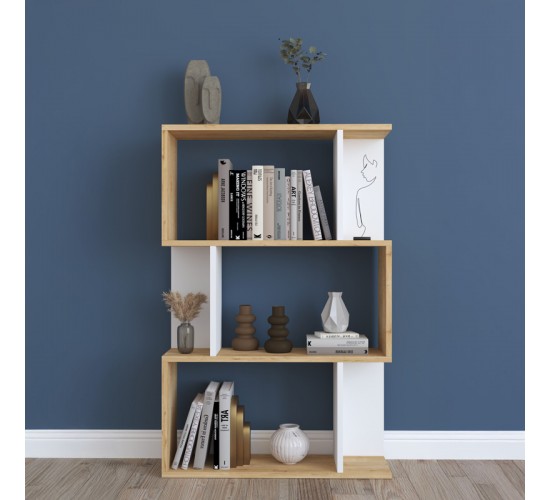 Βιβλιοθήκη Kadu σε oak-λευκή απόχρωση 72x22x108εκ Υλικό: MELAMINE COATED PARTICLE BOARD 18mm. 120-000613 Βιβλιοθήκη Kadu σε oak-λευκή απόχρωση 72x22x108εκ Υλικό: MELAMINE COATED PARTICLE BOARD 18mm. 120-000613