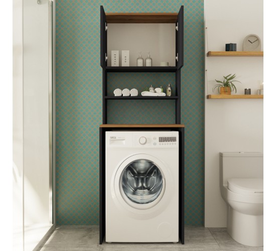 Έπιπλο πλυντηρίου Rano ανθρακί-sonoma 65x60x184εκ Υλικό: MELAMINE CHIPBOARD 120-000624