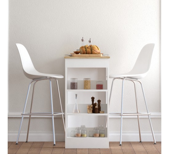 Τραπέζι μπαρ Riff λευκό-sonoma 120x50x100εκ Υλικό: MELAMINE CHIPBOARD 120-000625