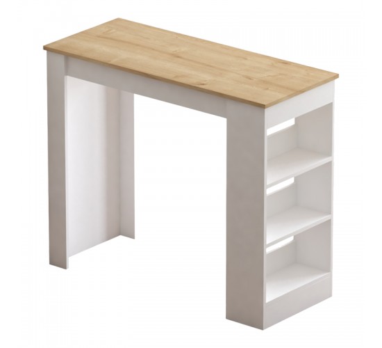 Τραπέζι μπαρ Riff λευκό-sonoma 120x50x100εκ Υλικό: MELAMINE CHIPBOARD 120-000625