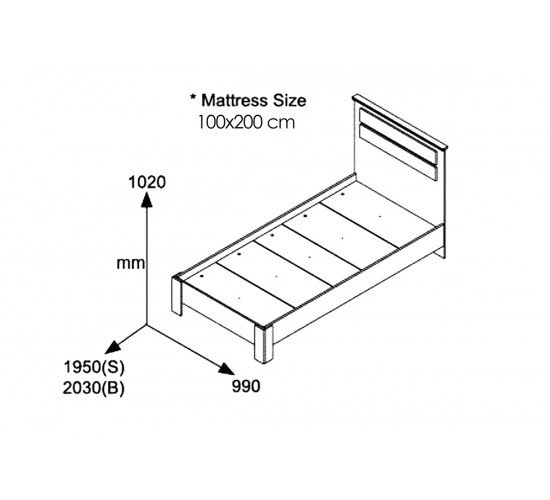 Κρεβάτι μονό OLYMPUS σε χρώμα castillo-toro 100x200εκ Υλικό: CLIPBOARD 16mm & 18mm WITH PAPER WOOD 123-000007