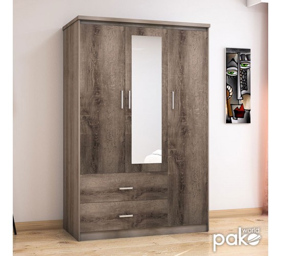 Ντουλάπα ρούχων τρίφυλλη OLYMPUS χρώμα castillo-toro 120x57x183εκ Υλικό: CLIPBOARD 16mm & TOP 2.5CM - 3D PAPER WOOD 123-000022 Ντουλάπα ρούχων τρίφυλλη OLYMPUS χρώμα castillo-toro 120x57x183εκ Υλικό: CLIPBOARD 16mm & TOP 2.5CM - 3D PAPER WOOD 123-000022