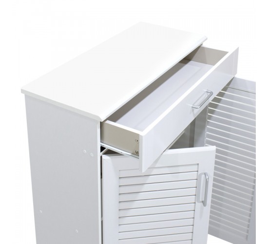 Παπουτσοθήκη-ντουλάπι SANTE 20 ζεύγων χρώμα λευκό 80x37x123εκ Υλικό: MDF & CLIPBOARD 16mm & 18mm WITH PAPER MELAMINE WOOD 123-000026