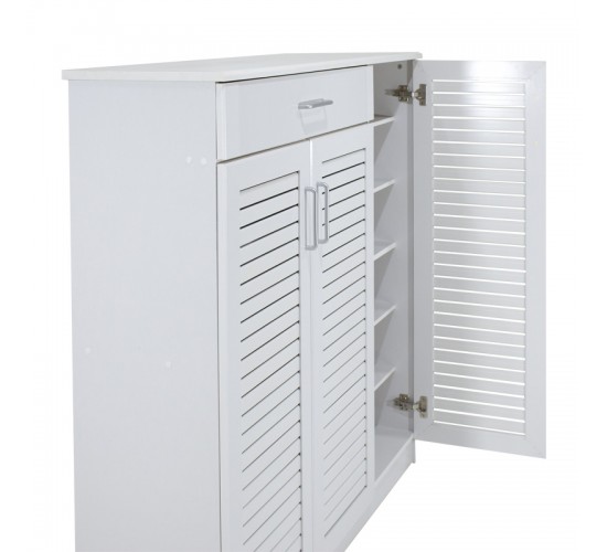 Παπουτσοθήκη-ντουλάπι SANTE 30 ζεύγων χρώμα λευκό 120x37x123εκ Υλικό: MDF & CLIPBOARD 16mm & 18mm WITH PAPER MELAMINE WOOD 123-000027