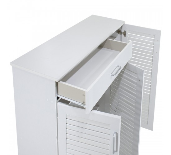 Παπουτσοθήκη-ντουλάπι SANTE 30 ζεύγων χρώμα λευκό 120x37x123εκ Υλικό: MDF & CLIPBOARD 16mm & 18mm WITH PAPER MELAMINE WOOD 123-000027