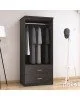 Ντουλάπα ρούχων δίφυλλη OLYMPUS χρώμα wenge 81x57x183εκ Υλικό: CLIPBOARD 16mm & 2.5cm- 3D PAPER WOOD 123-000044 Ντουλάπα ρούχων δίφυλλη OLYMPUS χρώμα wenge 81x57x183εκ Υλικό: CLIPBOARD 16mm & 2.5cm- 3D PAPER WOOD 123-000044