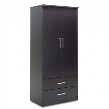 Ντουλάπα ρούχων δίφυλλη OLYMPUS χρώμα wenge 81x57x183εκ Υλικό: CLIPBOARD 16mm & 2.5cm- 3D PAPER WOOD 123-000044