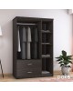 Ντουλάπα ρούχων τρίφυλλη OLYMPUS χρώμα wenge 120x57x183εκ Υλικό: CLIPBOARD 16mm & 2.5cm- 3D PAPER WOOD 123-000045 Ντουλάπα ρούχων τρίφυλλη OLYMPUS χρώμα wenge 120x57x183εκ Υλικό: CLIPBOARD 16mm & 2.5cm- 3D PAPER WOOD 123-000045