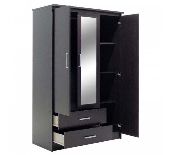 Ντουλάπα ρούχων τρίφυλλη OLYMPUS χρώμα wenge 120x57x183εκ Υλικό: CLIPBOARD 16mm & 2.5cm- 3D PAPER WOOD 123-000045 Ντουλάπα ρούχων τρίφυλλη OLYMPUS χρώμα wenge 120x57x183εκ Υλικό: CLIPBOARD 16mm & 2.5cm- 3D PAPER WOOD 123-000045