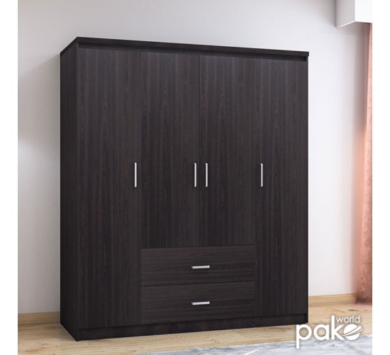 Ντουλάπα ρούχων τετράφυλλη OLYMPUS χρώμα wenge 159x57x183εκ Υλικό: CLIPBOARD 16mm & 2.5cm- 3D PAPER WOOD 123-000046 Ντουλάπα ρούχων τετράφυλλη OLYMPUS χρώμα wenge 159x57x183εκ Υλικό: CLIPBOARD 16mm & 2.5cm- 3D PAPER WOOD 123-000046