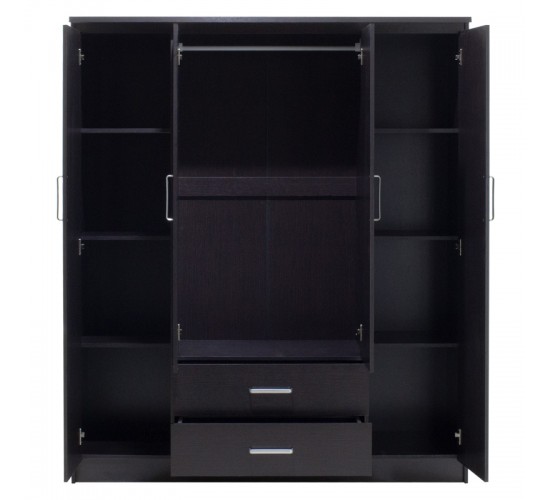 Ντουλάπα ρούχων τετράφυλλη OLYMPUS χρώμα wenge 159x57x183εκ Υλικό: CLIPBOARD 16mm & 2.5cm- 3D PAPER WOOD 123-000046 Ντουλάπα ρούχων τετράφυλλη OLYMPUS χρώμα wenge 159x57x183εκ Υλικό: CLIPBOARD 16mm & 2.5cm- 3D PAPER WOOD 123-000046