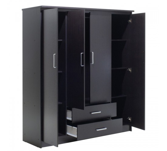 Ντουλάπα ρούχων τετράφυλλη OLYMPUS χρώμα wenge 159x57x183εκ Υλικό: CLIPBOARD 16mm & 2.5cm- 3D PAPER WOOD 123-000046 Ντουλάπα ρούχων τετράφυλλη OLYMPUS χρώμα wenge 159x57x183εκ Υλικό: CLIPBOARD 16mm & 2.5cm- 3D PAPER WOOD 123-000046