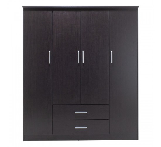 Ντουλάπα ρούχων τετράφυλλη OLYMPUS χρώμα wenge 159x57x183εκ Υλικό: CLIPBOARD 16mm & 2.5cm- 3D PAPER WOOD 123-000046 Ντουλάπα ρούχων τετράφυλλη OLYMPUS χρώμα wenge 159x57x183εκ Υλικό: CLIPBOARD 16mm & 2.5cm- 3D PAPER WOOD 123-000046