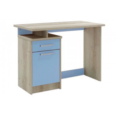 Γραφείο εργασίας Looney χρώμα castillo-μπλε 100x55x75εκ Υλικό: MDF & 3D PAPER LAMINATED WOOD 16 MM  & 25MM 123-000080