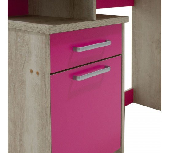 Γραφείο παιδικό Looney χρώμα castillo-ροζ 100x55x75εκ Υλικό: MDF & 3D PAPER LAMINATED WOOD 16 MM  & 25MM 123-000081