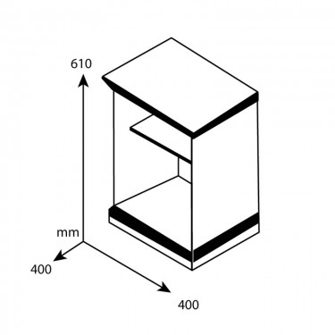 Κομοδίνο Mozart χρώμα καρυδί 40x40x61εκ Υλικό: MDF & 3D PAPER LAMINATED WOOD 15 MM  & 50MM 123-000123