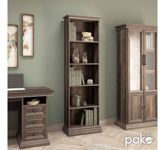 Βιβλιοθήκη Mozart χρώμα καρυδί 60x34,5x202,5εκ Υλικό: MDF & 3D PAPER LAMINATED WOOD 15 MM & 50MM 123-000126 Βιβλιοθήκη Mozart χρώμα καρυδί 60x34,5x202,5εκ Υλικό: MDF & 3D PAPER LAMINATED WOOD 15 MM & 50MM 123-000126